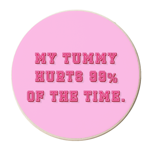 My tummy hurts IBS print - personalised beer coaster by The Girl Next Draw