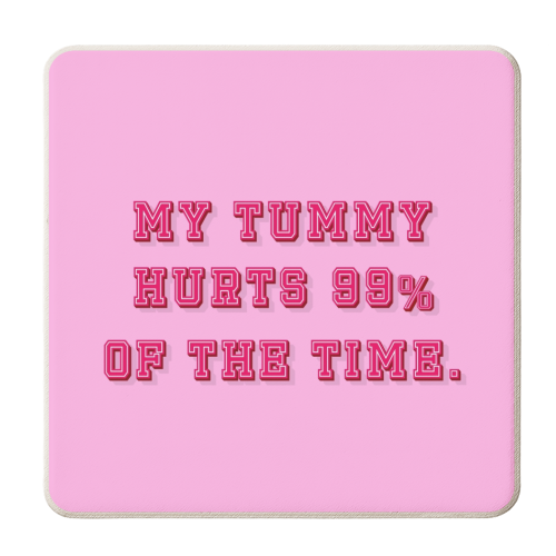 My tummy hurts IBS print - personalised beer coaster by The Girl Next Draw