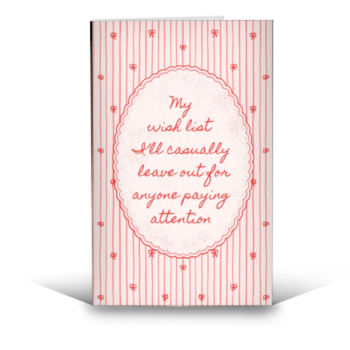 My Wish List - funny greeting card by Lilly Rose