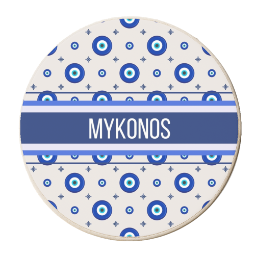 Mykonos - personalised beer coaster by Lilly Rose