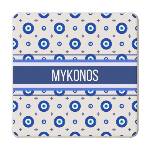 Mykonos - personalised beer coaster by Lilly Rose