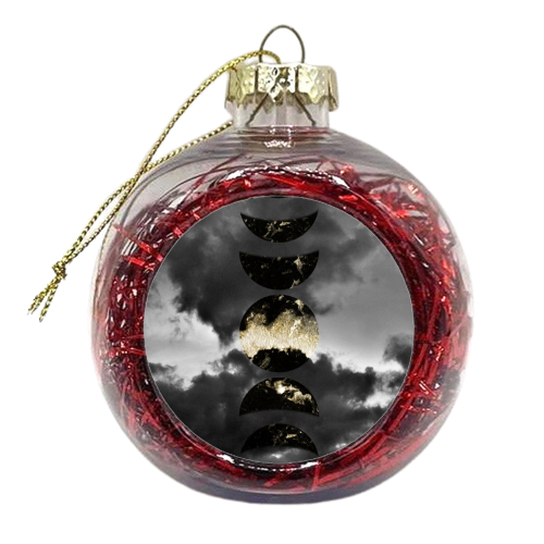 Mystical Moon Phases #1 #gold #black #decor #art - xmas bauble by Anita Bella Jantz