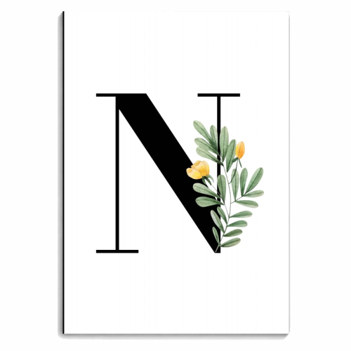 N Floral Letter Initial - personalised A4, A5, A6 notebook by Toni Scott