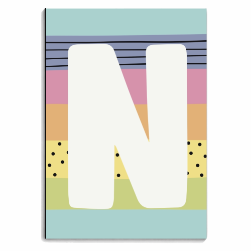 N - letter personalised gift modern rainbow - personalised A4, A5, A6 notebook by Giddy Kipper
