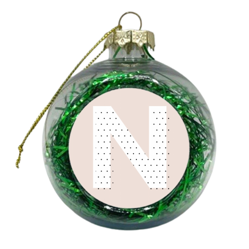 N Polka Dot Initial - xmas bauble by Toni Scott