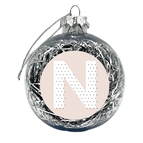 N Polka Dot Initial - xmas bauble by Toni Scott