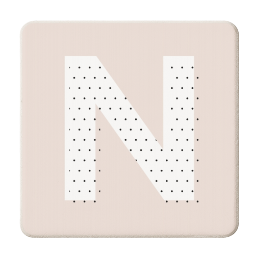 N Polka Dot Initial - personalised beer coaster by Toni Scott