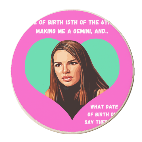 Nadine Gemini - personalised beer coaster by DOLLY WOLFE