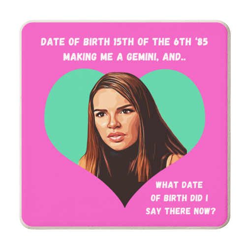 Nadine Gemini - personalised beer coaster by DOLLY WOLFE