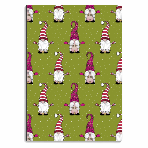 Naked Gnomes - Green - personalised A4, A5, A6 notebook by Gellie Design
