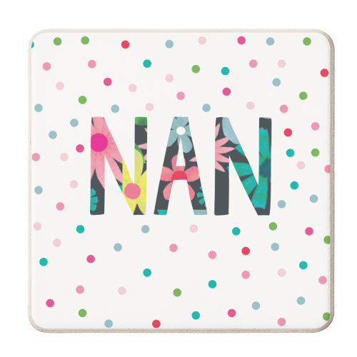 Nan floral - personalised beer coaster by The Boy and the Bear
