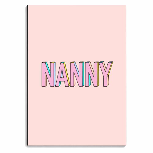 Nanny In 3D Hand Drawn Colourful Text - personalised A4, A5, A6 notebook by Adam Regester