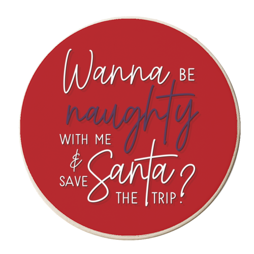 Naught list typography - personalised beer coaster by The Girl Next Draw