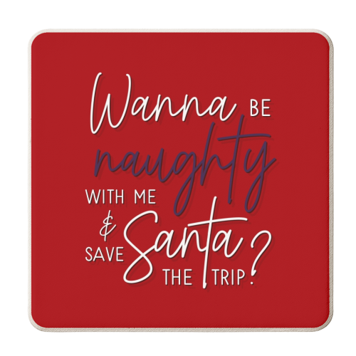 Naught list typography - personalised beer coaster by The Girl Next Draw