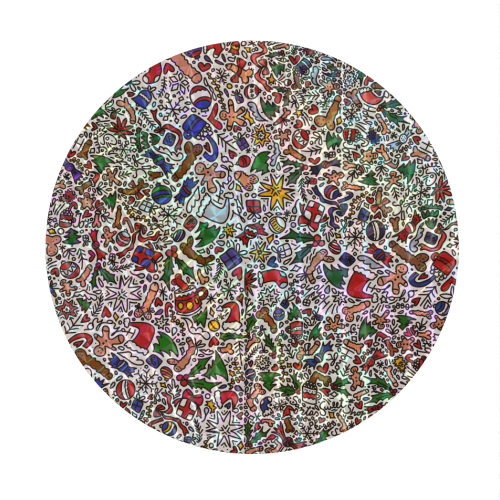 Naughty Christmas pattern - Circle Sticker by andrea zuza