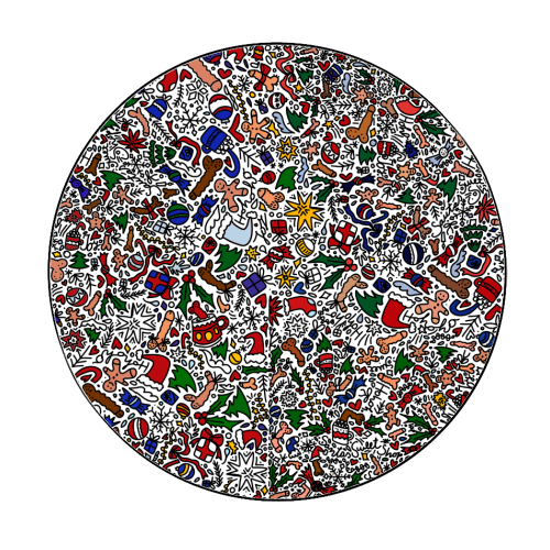 Naughty Christmas pattern - Circle Sticker by andrea zuza