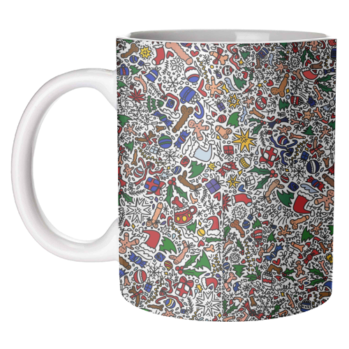 Naughty Christmas pattern - unique mug by andrea zuza
