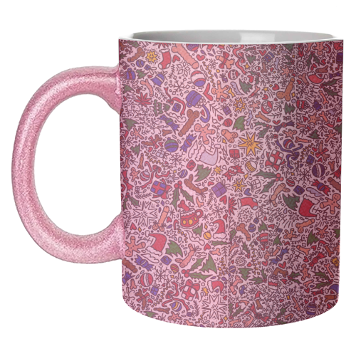 Naughty Christmas pattern - unique mug by andrea zuza
