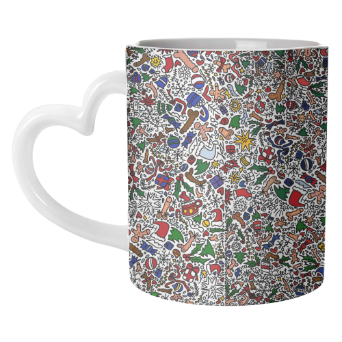 Naughty Christmas pattern - unique mug by andrea zuza
