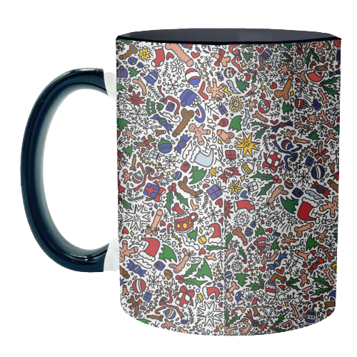 Naughty Christmas pattern - unique mug by andrea zuza