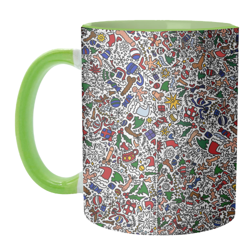 Naughty Christmas pattern - unique mug by andrea zuza