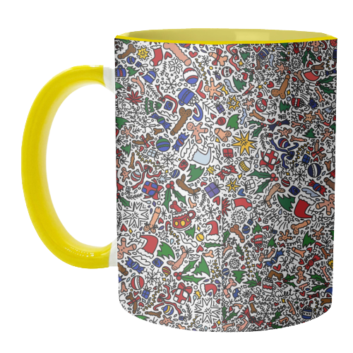 Naughty Christmas pattern - unique mug by andrea zuza