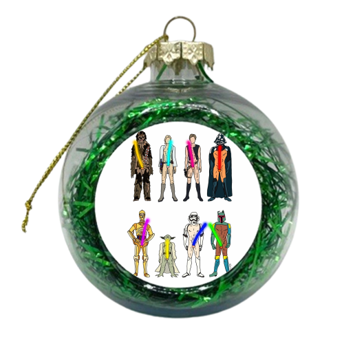 Naughty Lightsabers - xmas bauble by Notsniw Art
