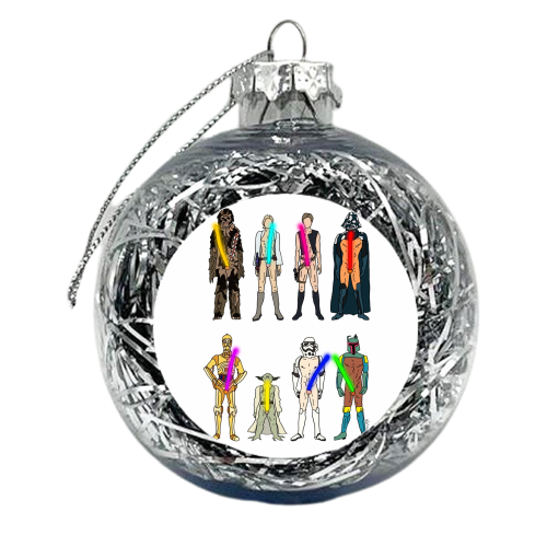 Naughty Lightsabers - xmas bauble by Notsniw Art