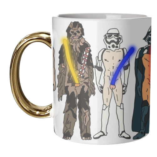 Naughty Lightsabers - unique mug by Notsniw Art