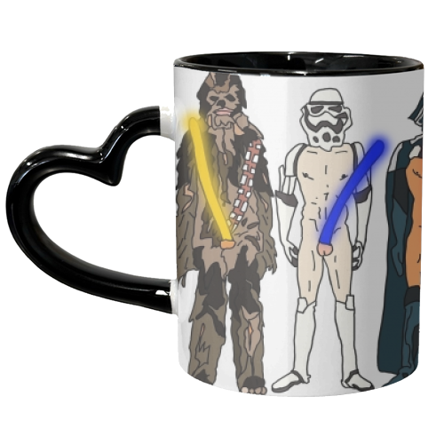 Naughty Lightsabers - unique mug by Notsniw Art