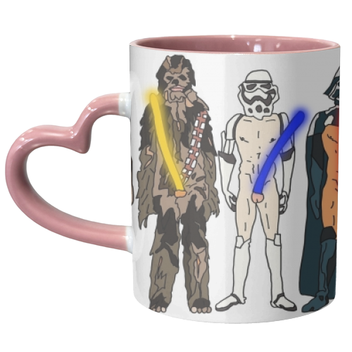 Naughty Lightsabers - unique mug by Notsniw Art