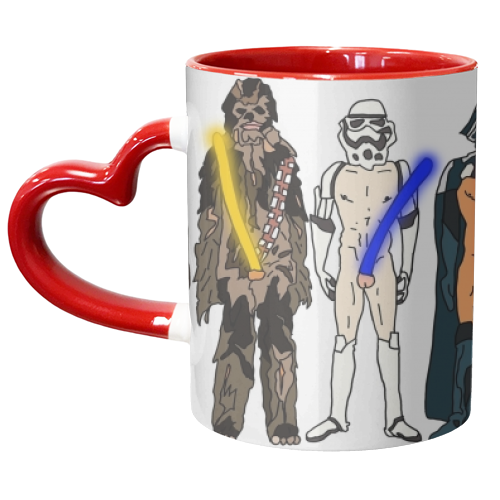 Naughty Lightsabers - unique mug by Notsniw Art