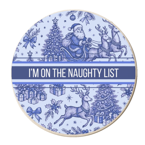 Naughty List - personalised beer coaster by Lilly Rose