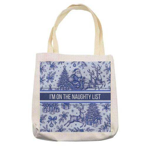 Naughty List - printed canvas tote bag by Lilly Rose