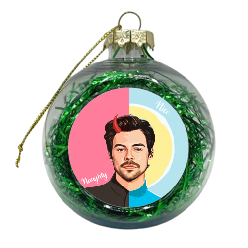Naughty or Nice Harry - xmas bauble by DOLLY WOLFE