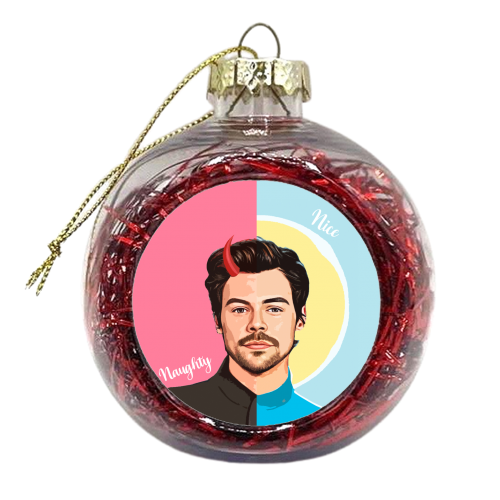 Naughty or Nice Harry - xmas bauble by DOLLY WOLFE