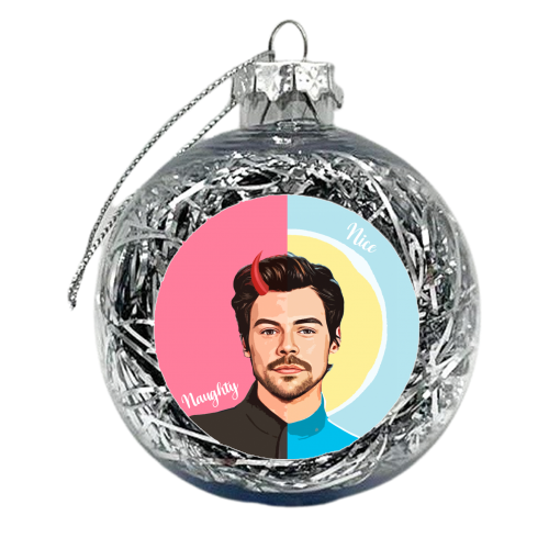 Naughty or Nice Harry - xmas bauble by DOLLY WOLFE