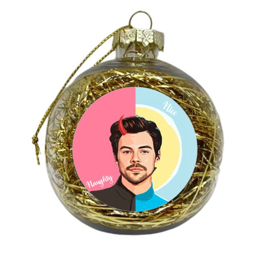 Naughty or Nice Harry - xmas bauble by DOLLY WOLFE