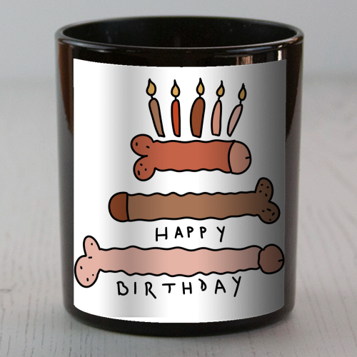 Naughty penis happy birthday - scented candle by andrea zuza
