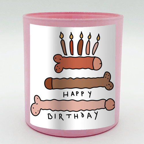 Naughty penis happy birthday - scented candle by andrea zuza