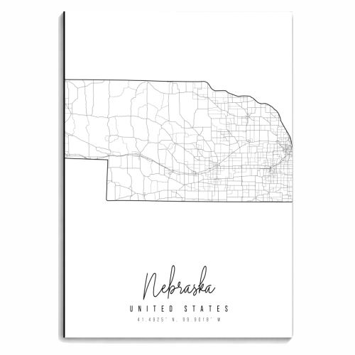 Nebraska Minimal Street Map - personalised A4, A5, A6 notebook by Toni Scott