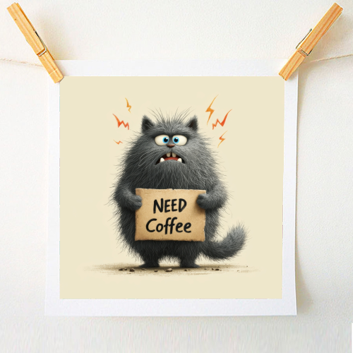 Need coffee - A1 - A4 art print by DejaReve