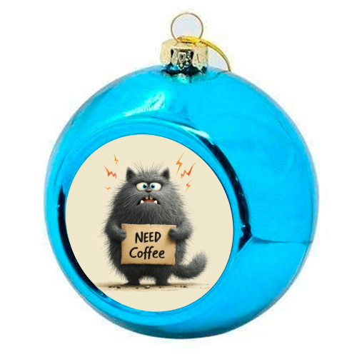 Need coffee - colourful christmas bauble by DejaReve