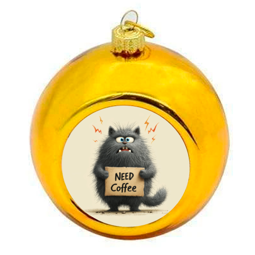 Need coffee - colourful christmas bauble by DejaReve