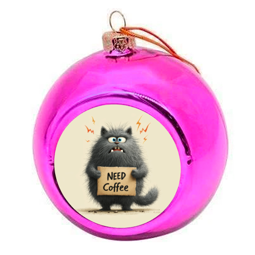 Need coffee - colourful christmas bauble by DejaReve