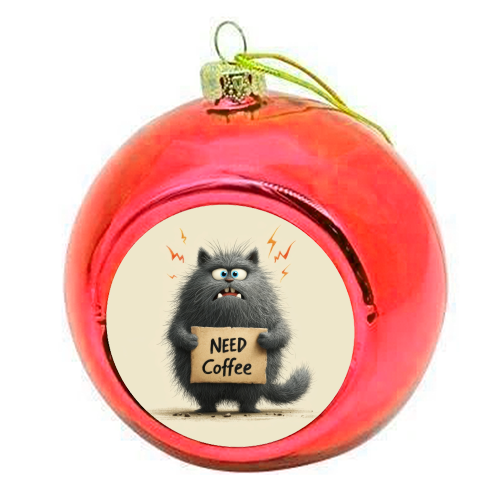 Need coffee - colourful christmas bauble by DejaReve
