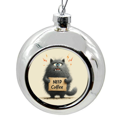 Need coffee - colourful christmas bauble by DejaReve