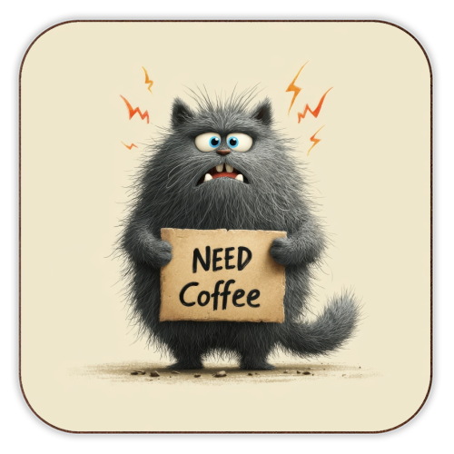 Need coffee - personalised beer coaster by DejaReve