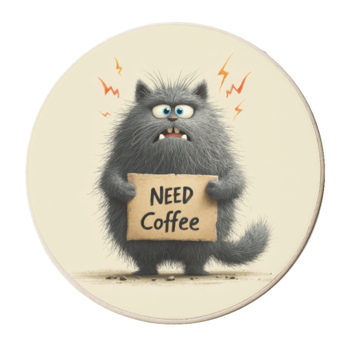 Need coffee - personalised beer coaster by DejaReve