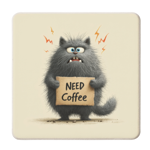 Need coffee - personalised beer coaster by DejaReve
